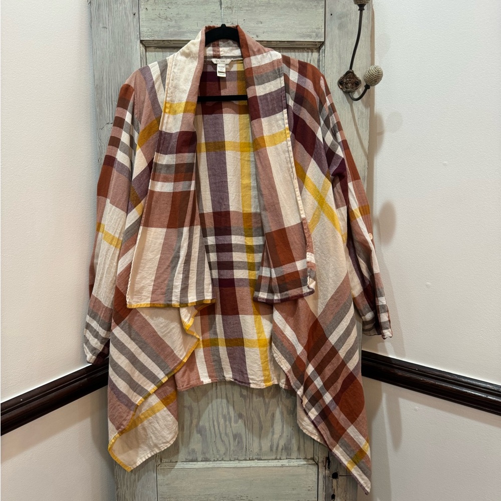 Fall Plaid Cardigan tab sleeves xl 18/20
